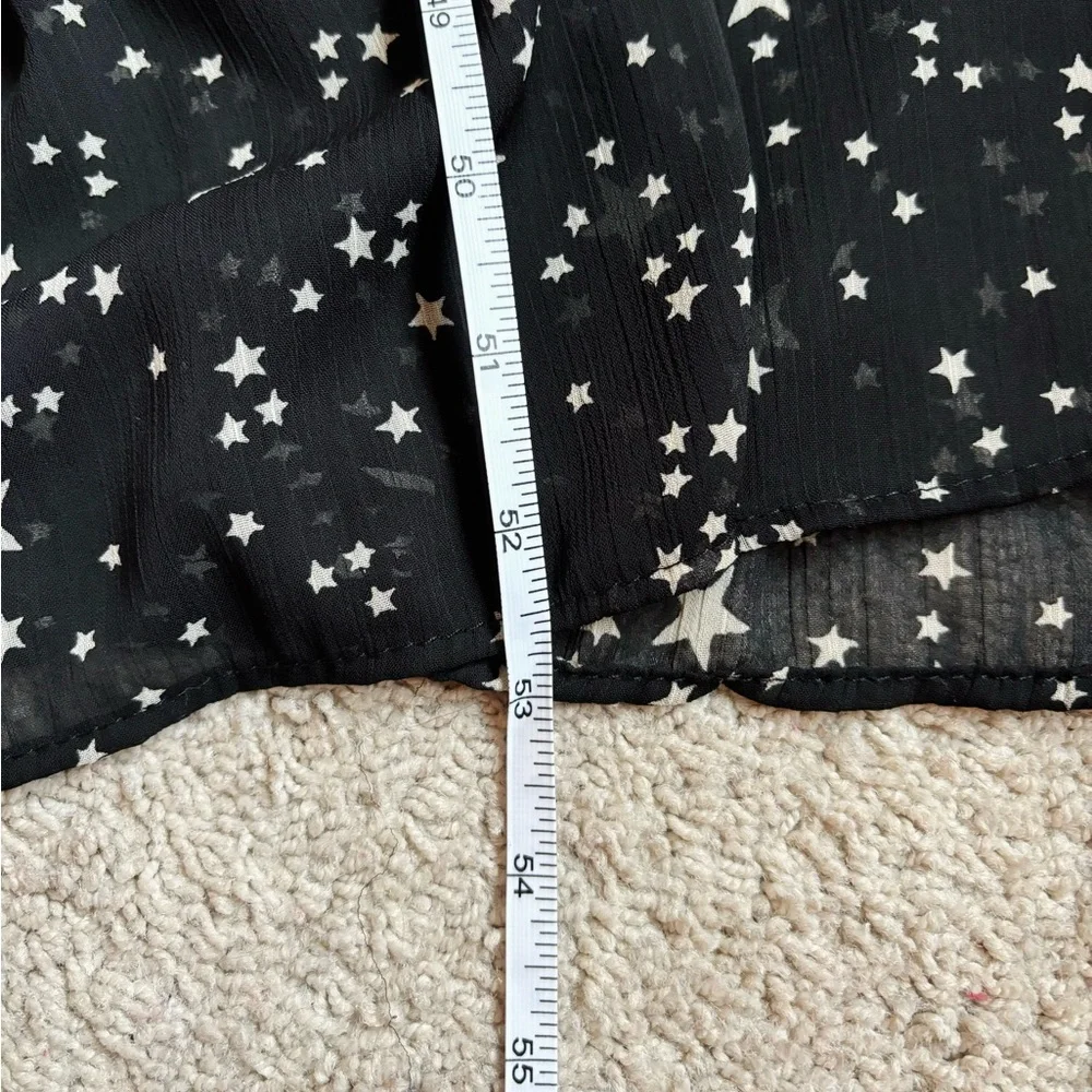 black and white star print off the shoulder tiered ruffle maxi dress - Picture 15 of 15